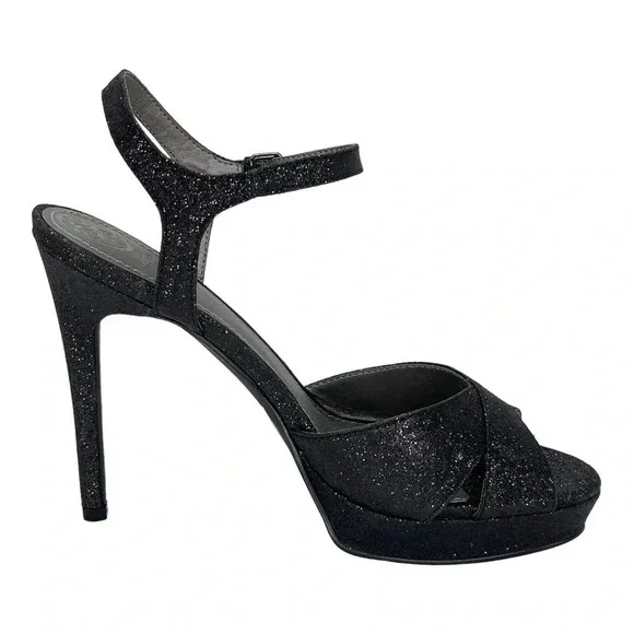 Guess Jordie Black Glitter Metallic Womens Heels Size 7.5M - Picture 3 of 11